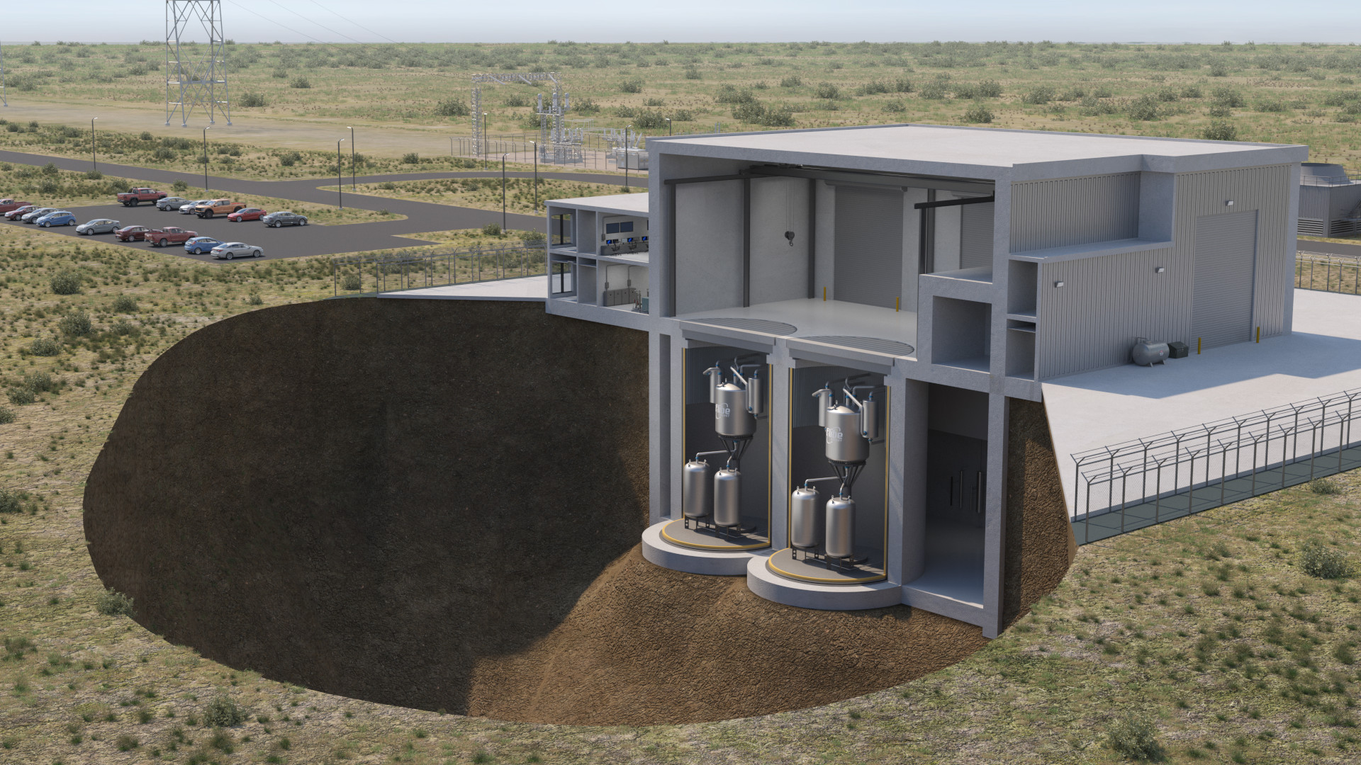 Flibe future modern thorium reactor render desert